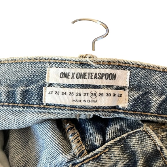 One by One Teaspoon Awesome Baggies Distressed Jeans Light Wash Size 28 - Picture 14 of 16
